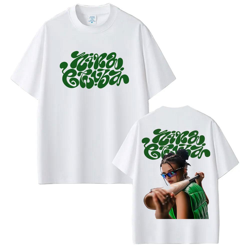 Nina Chuba Tour Neues Album 2026 T-Shirts Unisex Damenbekleidung Mode Übergroße T-Shirts Sommer O-Ausschnitt Kurzarm-T-Shirts Streetwear 4XL white