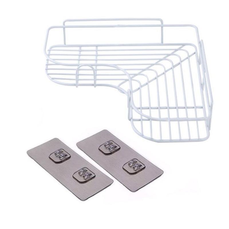 Badezimmer-Regal, Dusch-Organizer, dreieckiges Kosmetik-Aufbewahrungsregal, Küchen-WC 36x26x12cm weiß