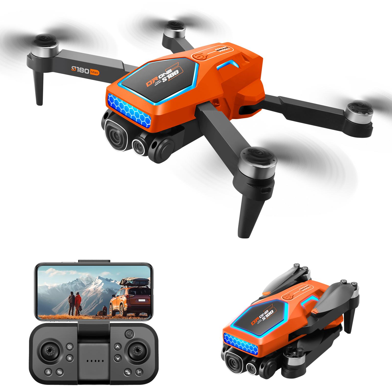 Ferngesteuerter Quadrocopter für Kinder mit Kamera 8K 3 Kamera Bürstenloser Motor Hindernisvermeidung 1 orange