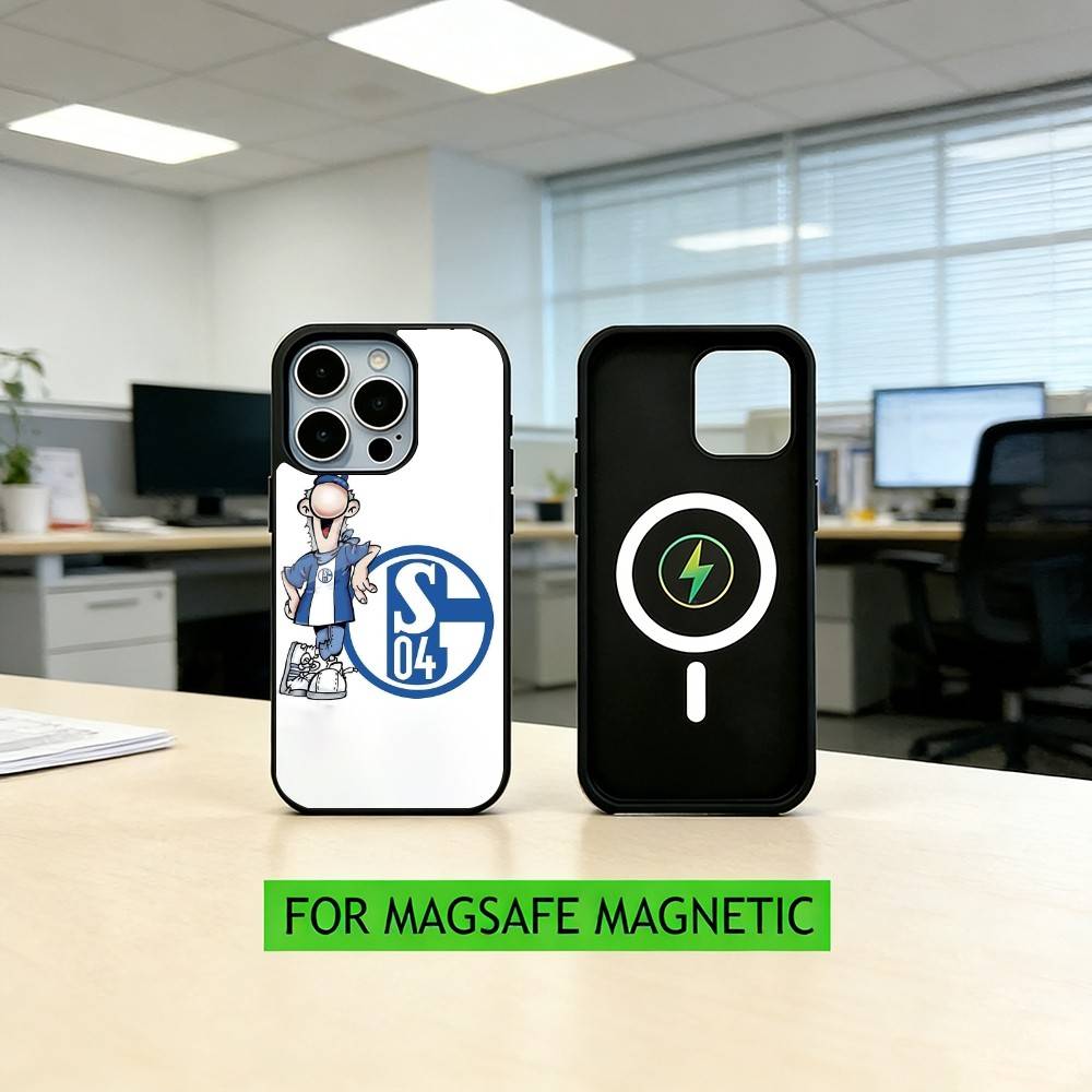S-Schalke 04-PC Handyhülle Für iPhone17,16,15,14,13,12,11 Plus,Pro Magnetisch Für Magsafe Kabelloses Laden iPhone17Promax