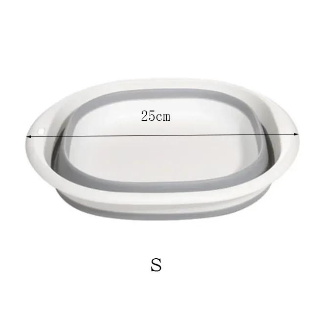 Kunststoff-Klappbecken, tragbare Waschbecken, faltbare Wäschewanne, für Erwachsene, Baby-Badewanne, Badezimmer, Küchenzubehör, Waschbecken white