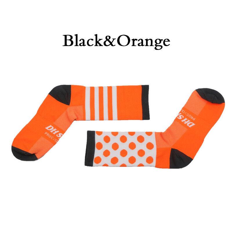 Männer Outdoor-Sport Radfahren Kompression Socken Unisex Atmungsaktive Fahrrad Socken Hot L graue/orange