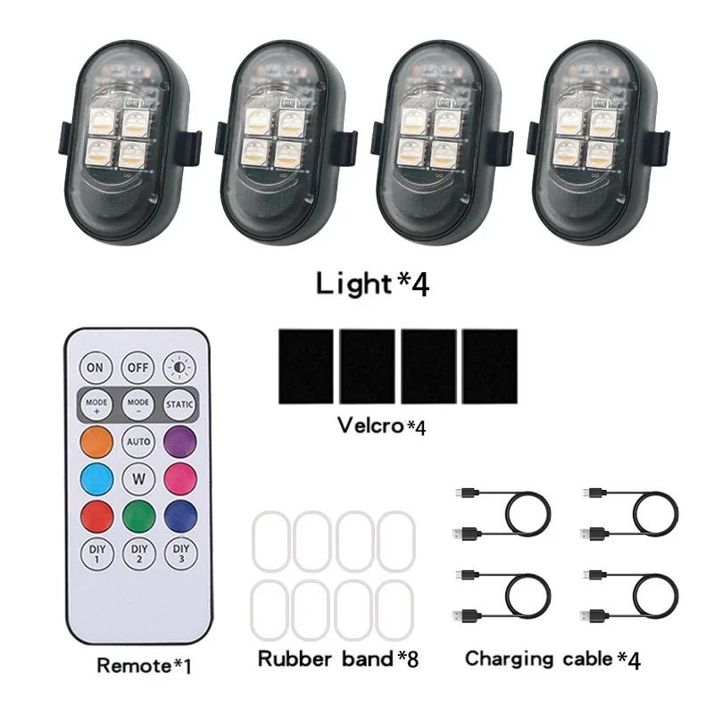 RGB Kabellose LED Fernbedienung Stroboskop Lichter Auto Dekoration Atmosphärenlicht Warnlichter RGB LED Flugzeug Stroboskop Lichter Auto Motorrad LED Lichter