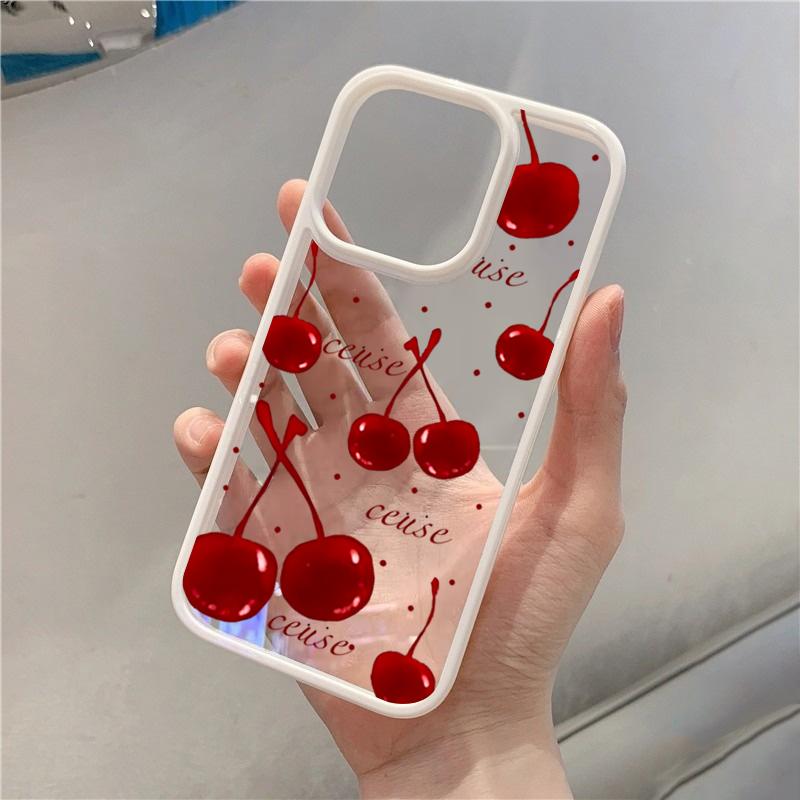 Englische Rote Kirschhase Hülle Für iPhone 16 Pro Hüllen iPhone 11 12 13 14 15 Pro Max 7 8 Plus X XR XS SE Klare Silikonhülle For iPhone 14 Pro