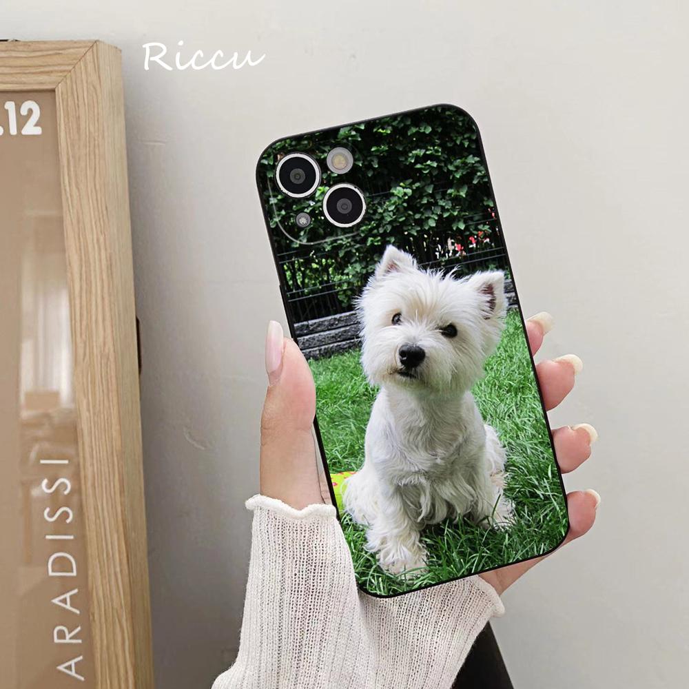West Highland Terrier Westie Handyhülle für Iphone 14 11 12 Pro 8 7 14 Plus X Pro MAX 13 MINI XR XS SE 2020 Weiche Handyhüllen iphone 14