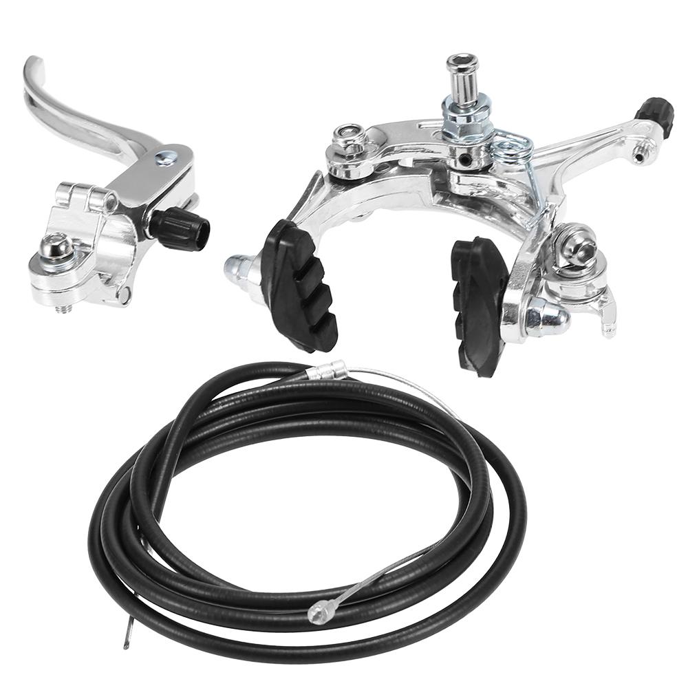 Vorne/Hinten Fixie Fahrradbremsen-Set, Rennrad, Cruiser-Bremsen-Set, Fahrrad-Bremssattel-Bremsen-Set, Seitenzug Rear brake set silber