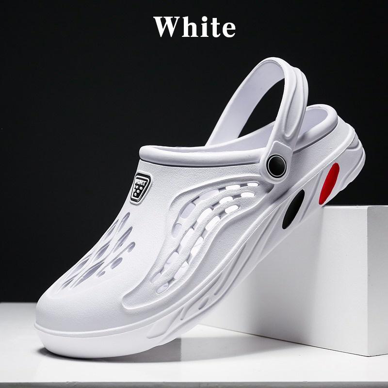 Sommer Strand Schuhe Männer Atmungsaktive Sandalen Freizeitschuhe Hausschuhe Garten Schuhe Plus Größe Loch Schuhe Flip Flop Freizeit Outdoor Sommer Sandalen 47 weiß