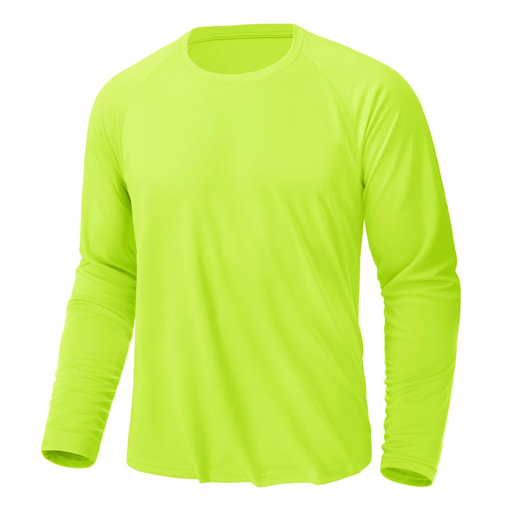 TACVASEN UPF 50+ Sonnenschutz T-Shirts Herren Schnelltrocknend Langarm Sport T-Shirts Performance Sport T-Shirts Oberteile 6XL yellow