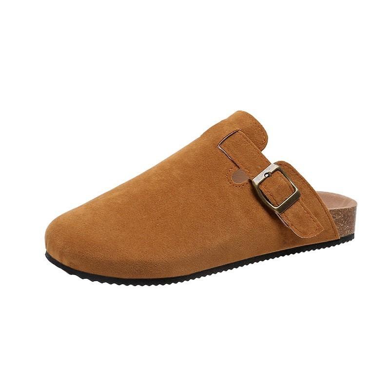 Damen Wildleder Clogs Hausschuhe Klassische Herren Pantoletten Sommer Kork Clogs Hausschuhe Outdoor Rutschfeste Strand Hausschuhe 36 braun