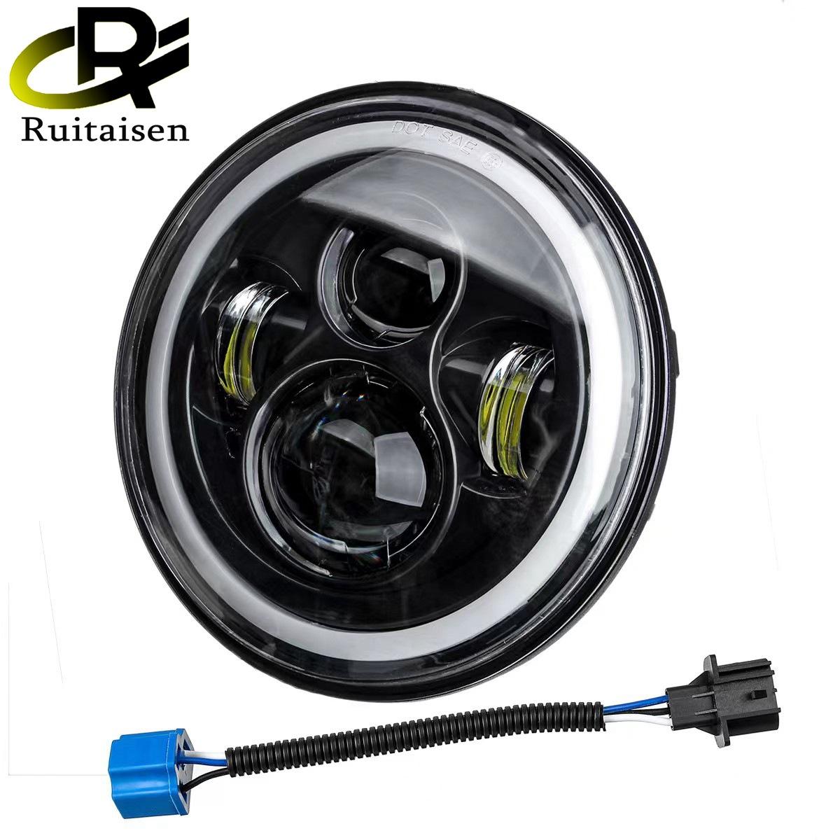 5,75 Zoll Motorrad-Scheinwerfer-Signallampe, Motorrad-LED-Scheinwerfer für Harley schwarz