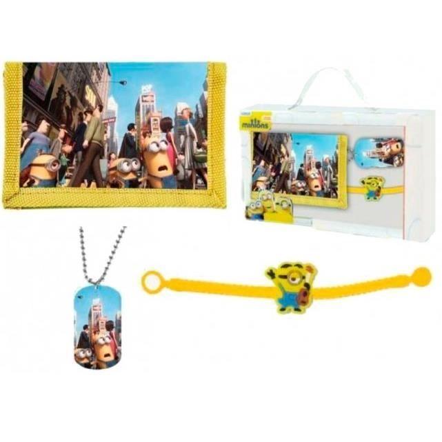 Geschenkbox Geldbörse, Armband und Anhänger Minions