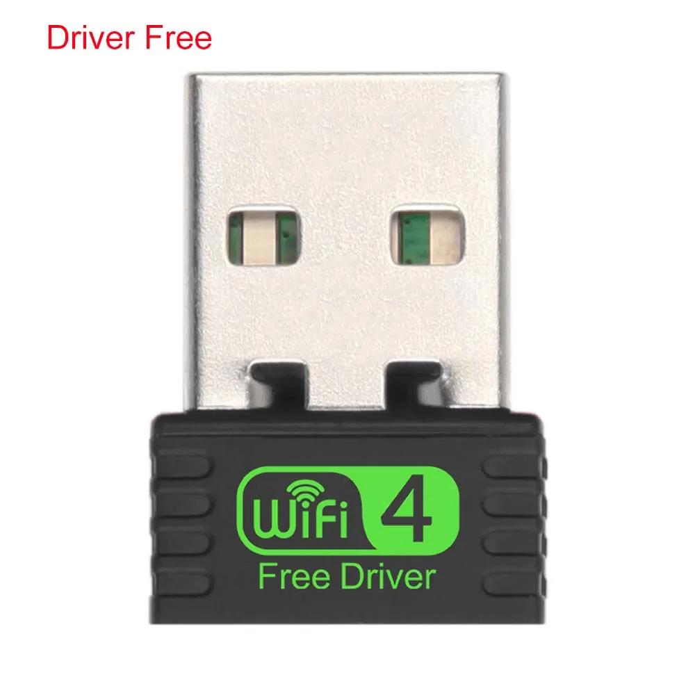 150 Mbit/s Mini-USB-WLAN-Adapter, 2,4 GHz, kabellose Netzwerkkarte, kostenloses Laufwerk, USB-Dongle, WLAN-Adapter, Empfänger für PC und Laptop Driver Free