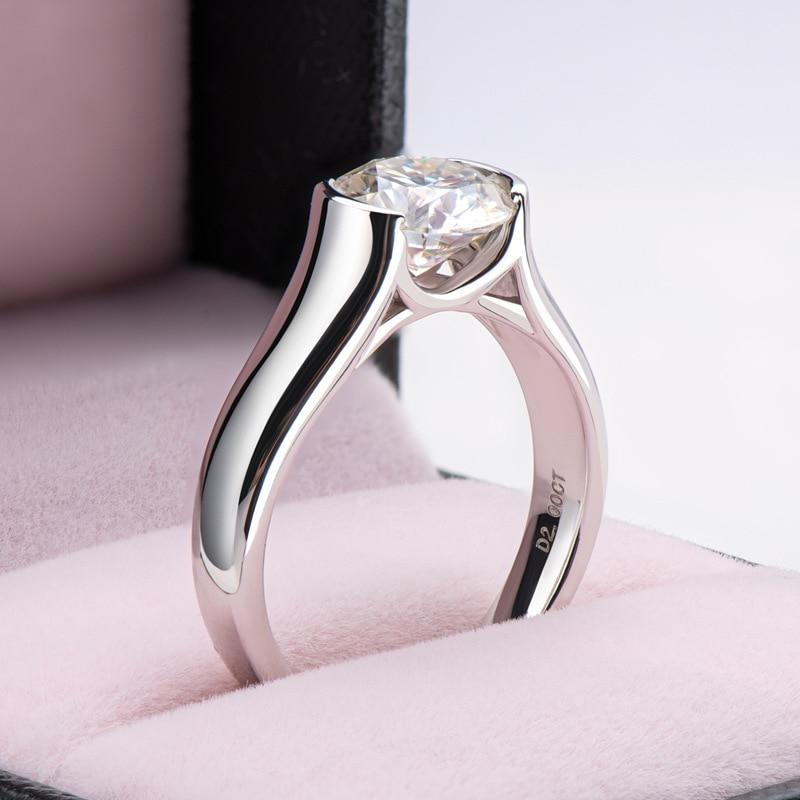 Bague Ringe Echt 2 Karat D Farbe Moissanit Hochzeit Ringe Für Frauen Weiß Gold Farbe 100% 925 Sterling Silber Braut edlen Schmuck 7