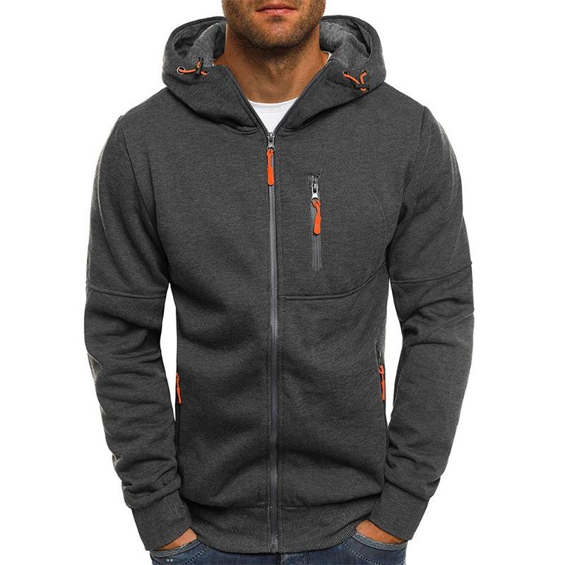 Herren Herbst und Winter Hoodie Sport Fitness Casual Jacquard Hoodie Strickjacke Kapuzenjacke Kapuzenpullover Jacken & Mäntel (Herren) M dunkelgraue