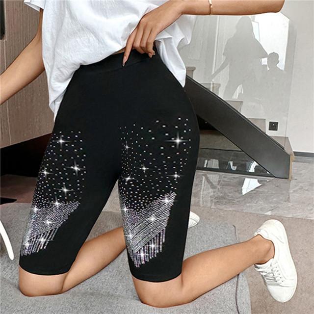 Frauen Dünne Fitness Kurze Hosen Damen High-Taille Sommer Shorts Bottom Biker Radfahren Shorts Bodycon Streetwear Weibliche Kleidung One Size beige
