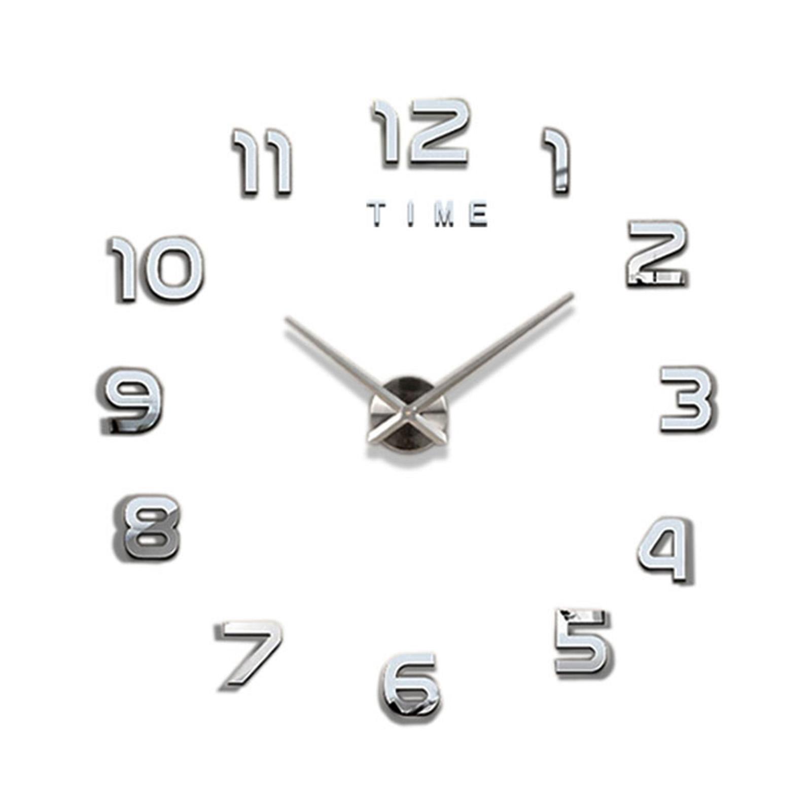 3D Zahl Große Wanduhr Leise Einfach Modisch Dekorative Ziffer Wanduhr für Wohnzimmer