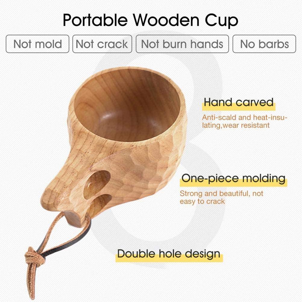 200ml Nordic Stil Handgemachte Holz Tasse Tragbare Reise Kaffee Tasse Camping Wandern Überleben Tee Tasse