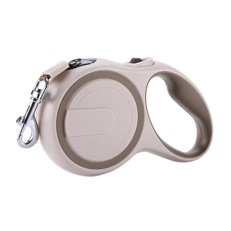 Einziehbare Hundeleine, Haustier-Leine zum Spazierengehen, rutschfester Griff, verheddert sich nicht, reflektierend, für kleine Hunde und Katzen 5M khaki