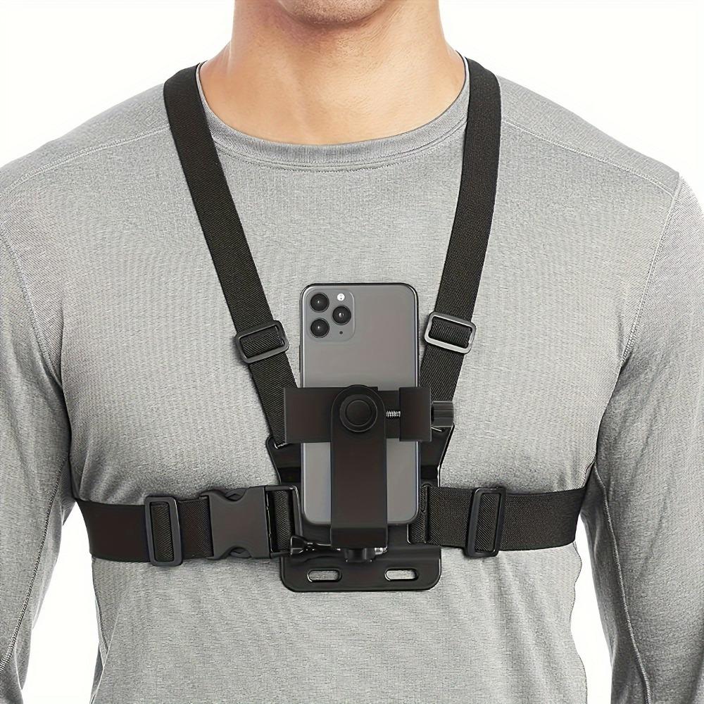 1 PC Einstellbare Telefon Clip Halter mit Brustgurt Fixierung Halterung für Sport Kamera Handy Kamera Schwarz Halter Zubehör schwarz