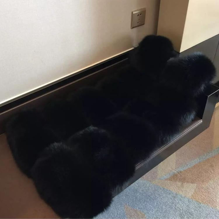 Faux Fuchs Pelz Weste Frauen Weste Lange Schlanke Gefälschte Pelz Mäntel Pelz Gilet Warme Pelz Mäntel Frauen XXXL schwarz