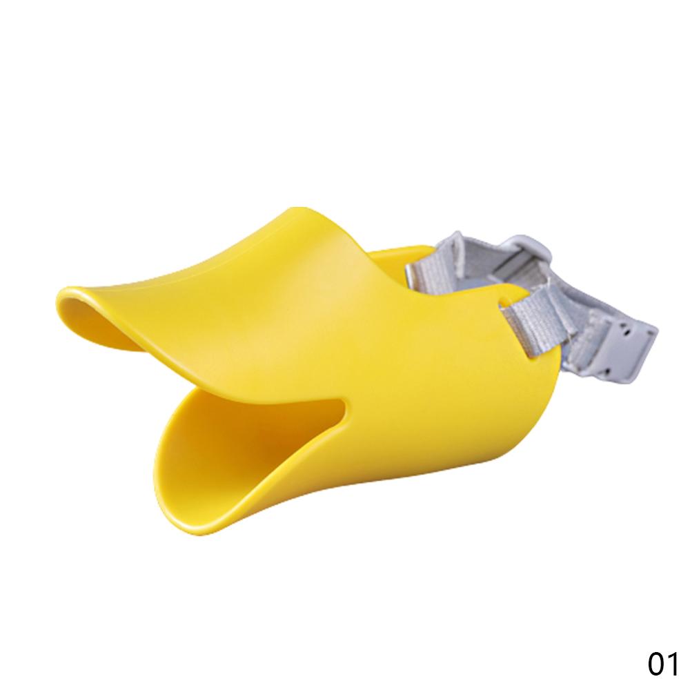 Hundemundstück Silikon Entenschnabelmaske Für Hunde Anti-Biss Bellen Stoppen Hundemundstück Für Hund Haustier Maulkorb Haustier Hund Zubehör (YELLOW,S) gelb