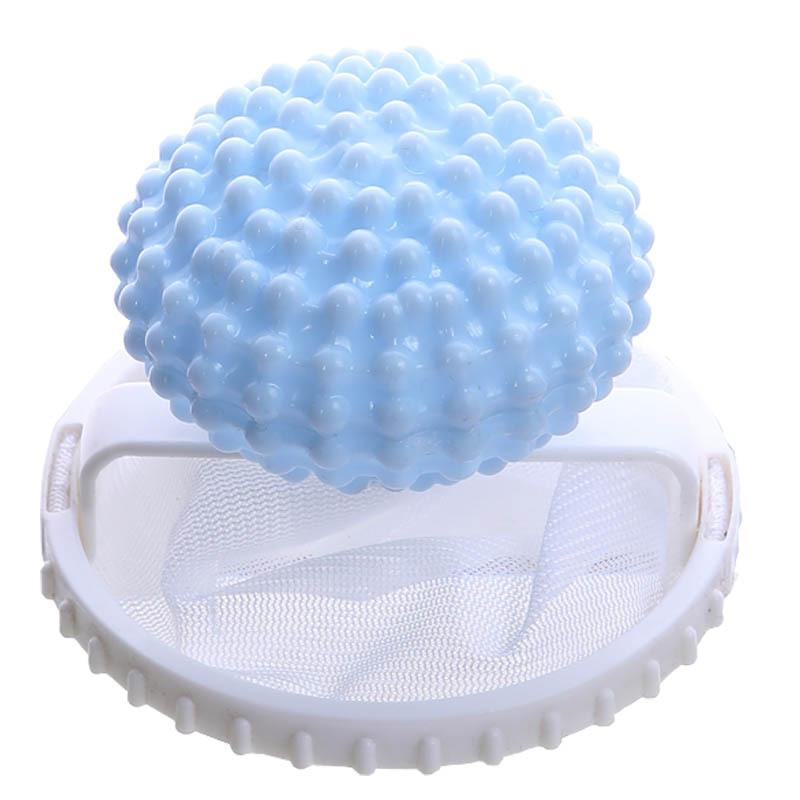 Tierhaarentferner, Waschmaschine, schwimmender Flusenfilterbeutel, wiederverwendbarer Wäscheball, Kleidung, Haarreinigungswerkzeuge, Haarfänger 1PC blau