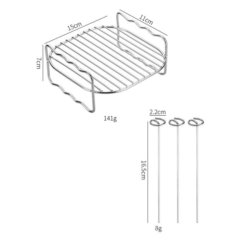 Air Fryer Backen Rack Metall Quadrat/Rund/Rechteck Ofen Grill Racks Airfryer Zubehör A