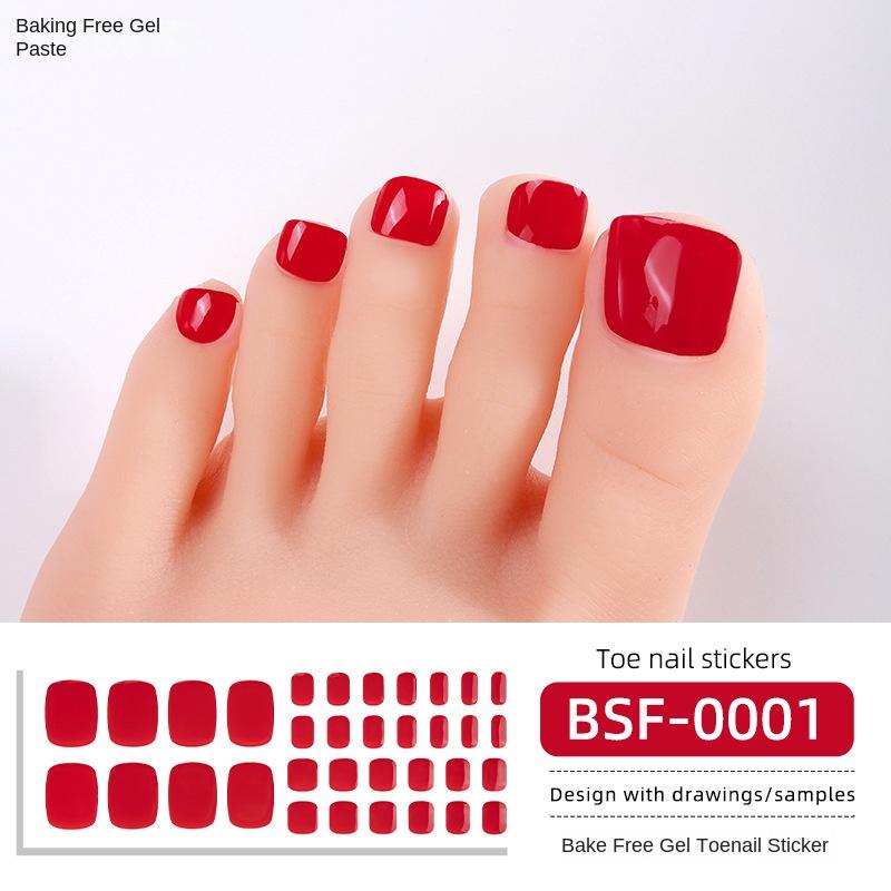 Neue einfarbige reine grüne Zwiebel No-Bake-Gel-Maniküre-Aufkleber, Gel-Zehennagel-Aufkleber, keine Licht-Gel-Nagel-Aufkleber BSF-0001