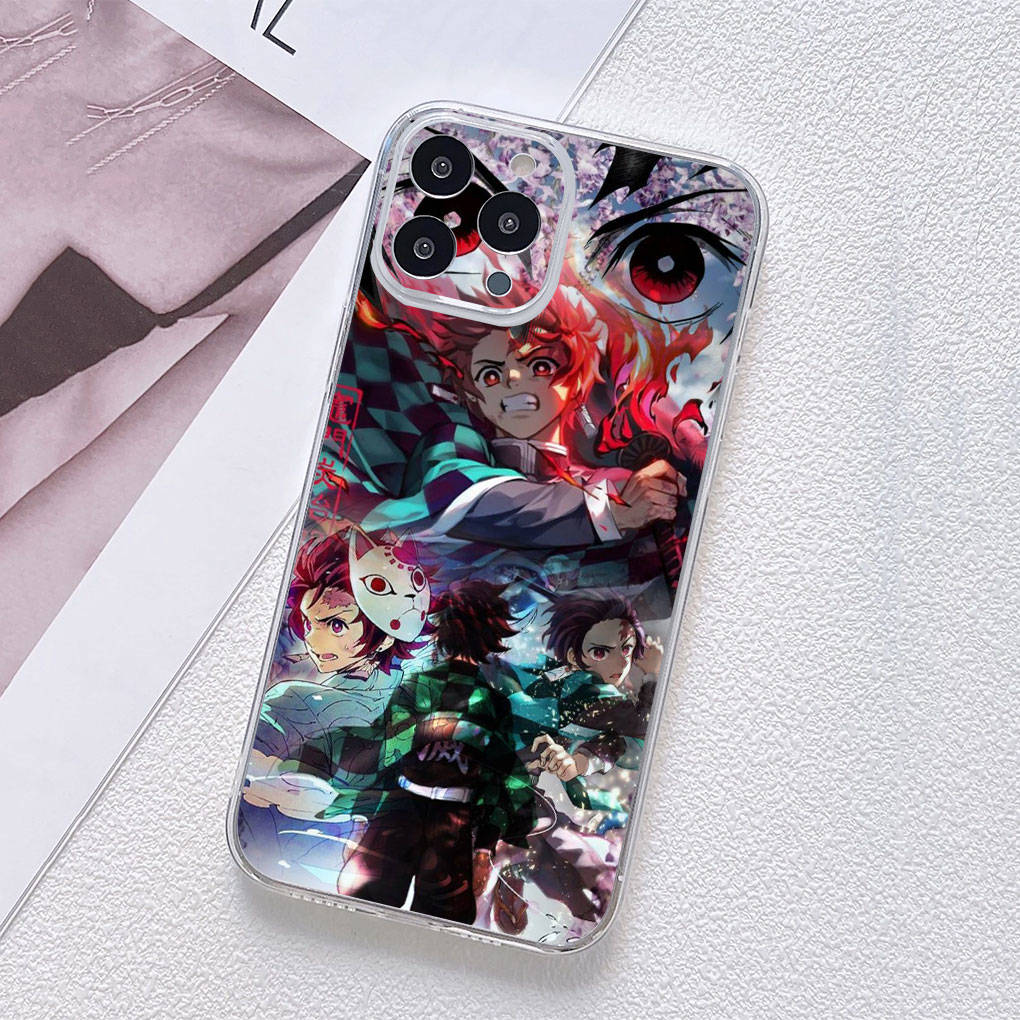 für Motorola Moto Edge 40 30 neo G54 G24 G84 iPhone 15 14 Xiaomi Redmi Note 13 12 11 Pro Samsung Galaxy Kamado Tanjirou Nezuko Demon Slayer Handyhülle for Samsung Galaxy A54 5G rehbraun