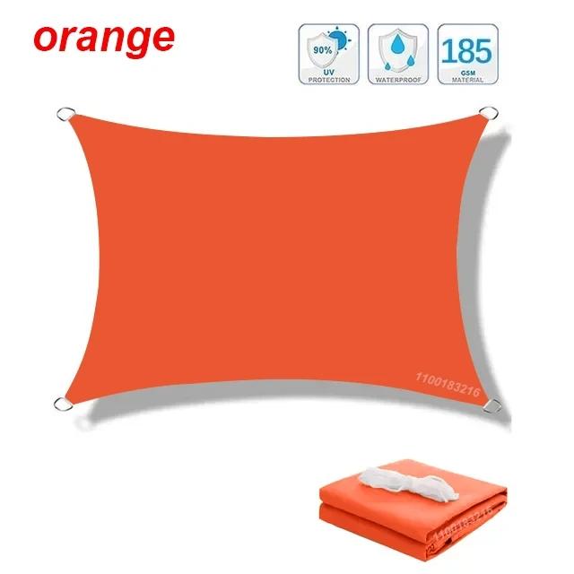 Wasserdichter großer Sonnenschutz Sonnenschutz Schutz Outdoor Baldachin Garten Terrasse Pool Sonnensegel Markise Camping Schatten 200x300cm orange