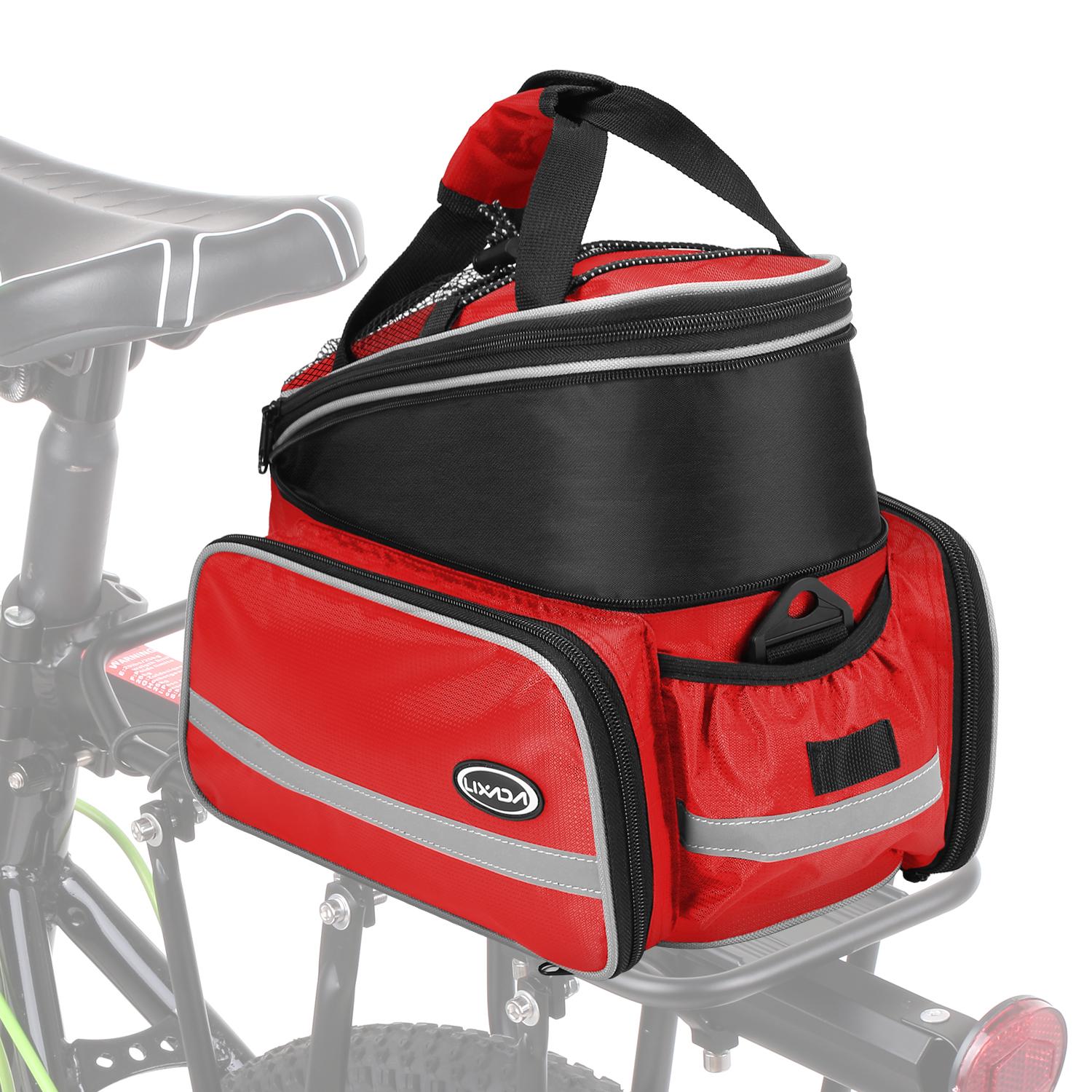Lixada wasserdichte Fahrrad-Rücksitztasche, Fahrrad-Kofferraumtasche, Fahrrad-Gepäckträgertasche, Umhängetasche mit rot