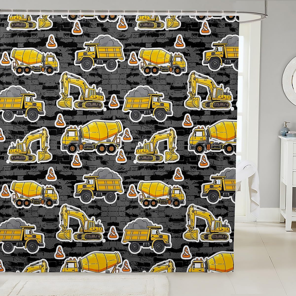 Haifisch Duschvorhang, 3D Haifisch Badezimmervorhang, Meerestiere Badewanne Duschvorhang Ozean Meereswelle Duschkabine Vorhang Blau Weiß 90x180CM