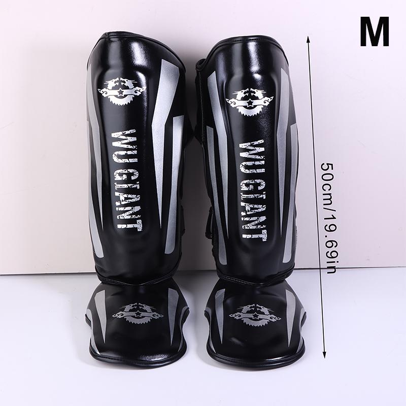 1 Paar Kickboxen Boxen Schienbeinschützer Pads Muay Thai Kampfsport Sanda Wushu Beinschutz Taekwondo Mma Kampf Knöchelschützer M schwarz