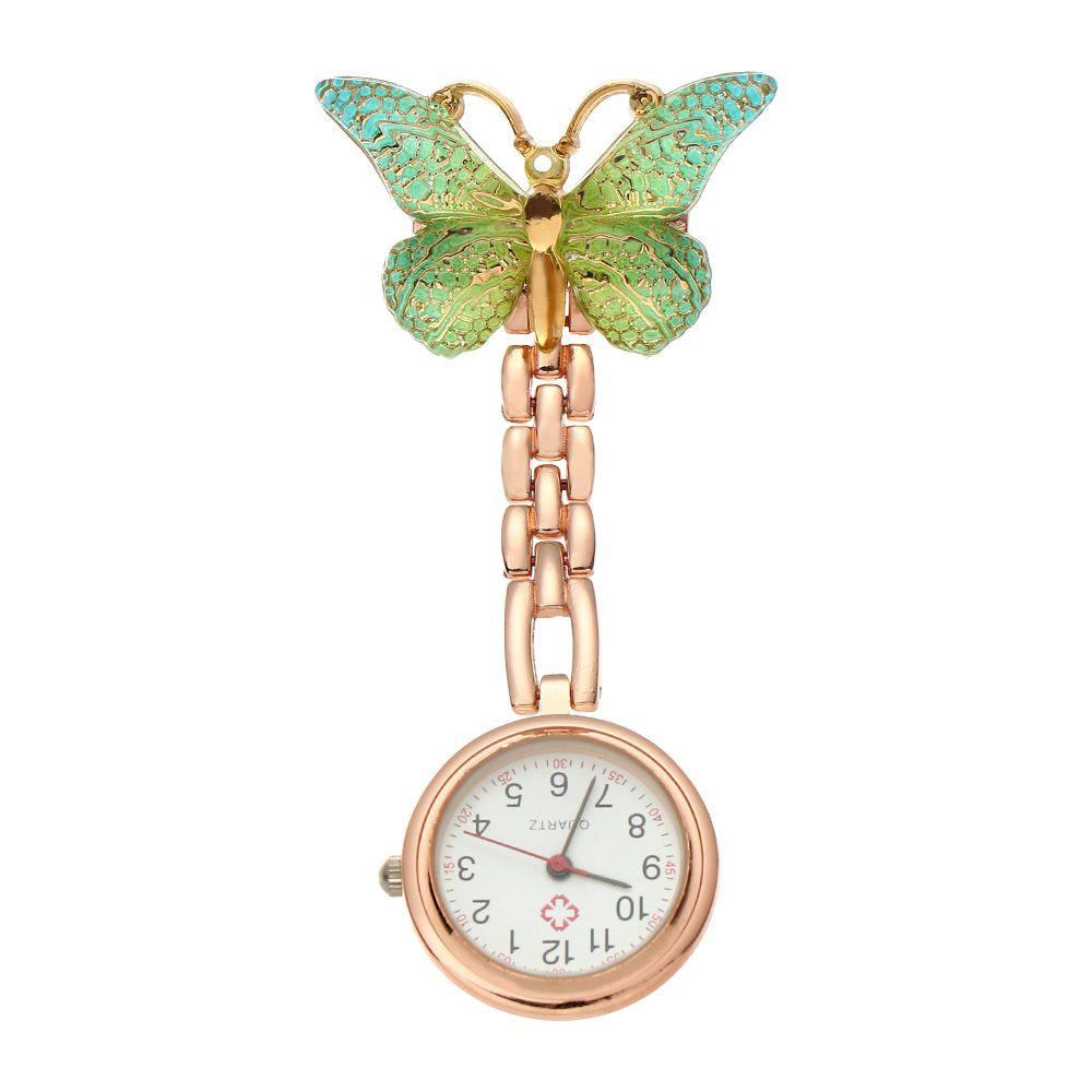 Schöne medizinische Krankenschwester Arzt Krankenschwester Uhr Taschenuhr Schmetterlingsform Quarz Uhr 3 beige