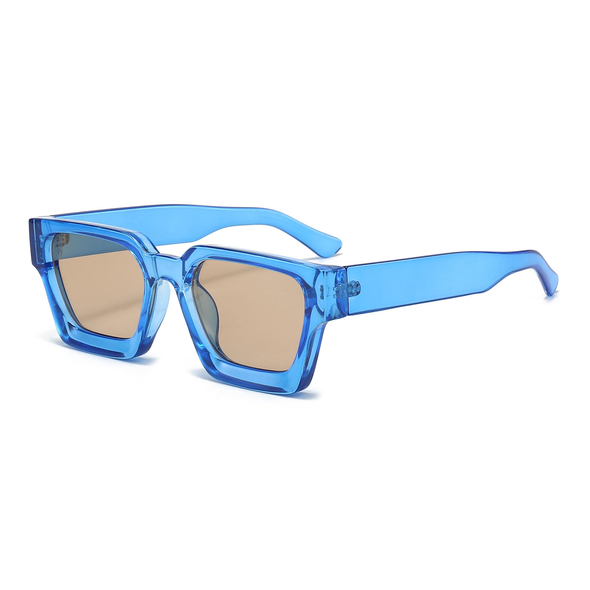 Modische quadratische Sonnenbrille für Herren, Retro-Sonnenbrille, quadratische Retro-Sonnenbrille für Damen, klassische verspiegelte Sonnenbrille, modische rechteckige Sonnenbrille für Damen blue
