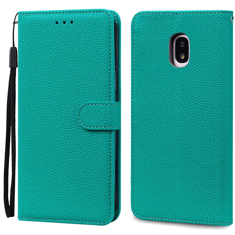 J7 2017 Hülle für Samsung Galaxy J7 2017 Hülle Silikonhülle Leder Klapp-Brieftasche für Samsung J 7 J7 2017 Hülle SM-J730F J730F Hülle Samsung J7 2017 J730 cyanblau
