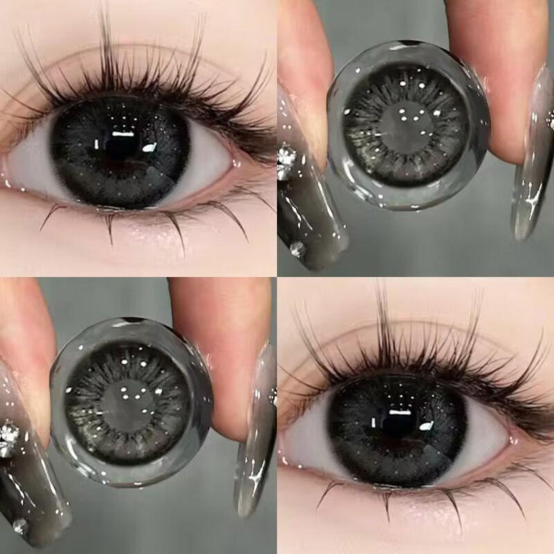 MILL CREEK 2 Stück/1 Paar Myopie-Kontaktlinsen mit Sehstärke Blau, Kosmetik, Kontaktlinsen, Schönheitspupille 14,5 mm, Grad 0–8,00 -4.50 schwarz