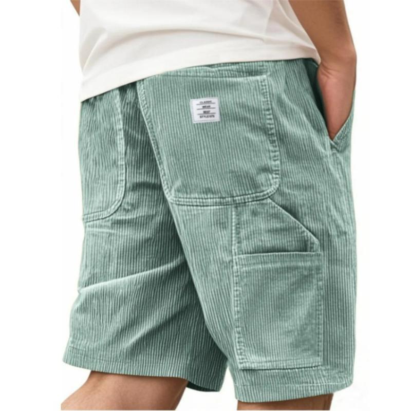 Herrenmode Mehrere Taschen Besticktes Etikett Werkzeug Retro Cordhose S hellgrüne