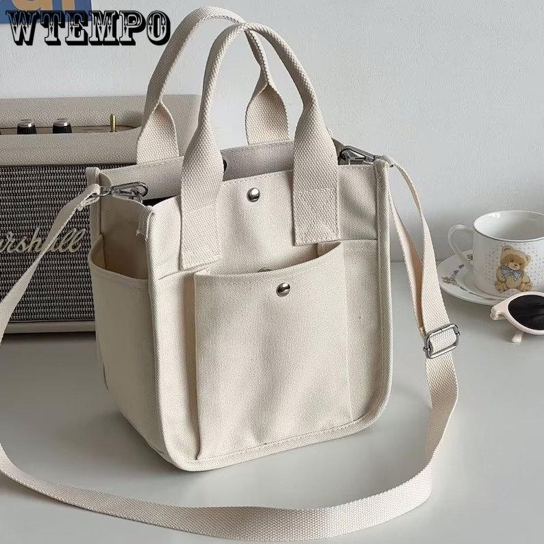 3D-Canvas-Umhängetasche mit mehreren Taschen, Canvas-Handtasche, Vintage-Umhängetasche, Umhängetasche, modische Einkaufstasche, Öko-Tasche, Messenger-Tasche weiß