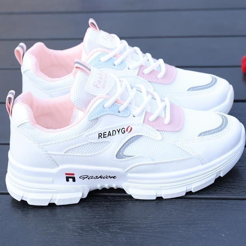 Frühling Herbst Damen Plateau Sneakers Outdoor Low-Top Bequeme Weiche Laufschuhe Training Laufschuhe Zapatillas De Mujer 35 rosa
