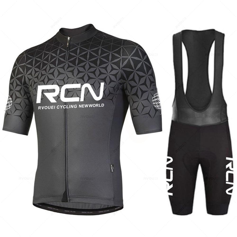 Neue 2024 Pro Rcn Fahrrad Team Kurzarm Maillot Ciclismo herren Radtrikot-Kits Sommer Atmungsaktive Fahrradbekleidung Sets XS gray