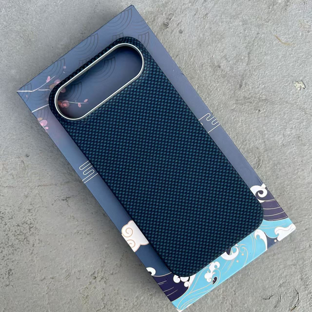 Für iPhone Air 17 Air Ultra Dünn Leicht Aramid Kohlefaser Hülle Starke Magnetische MagSafe Hülle Aramidfaser Abdeckung iPhone Air blau