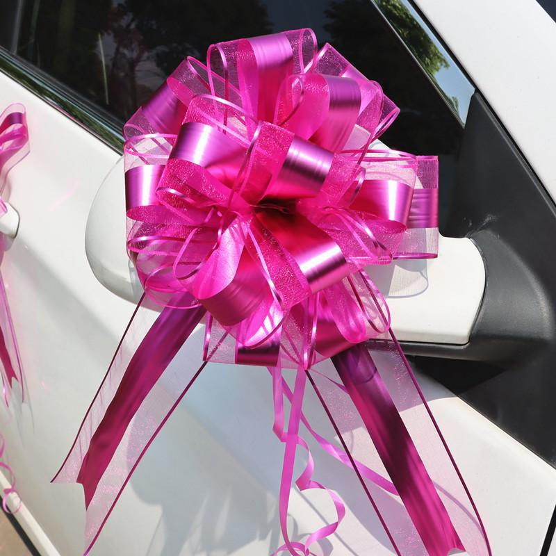 10 Stück Extra Große Zugschleife Weiß Rot Gold Rosa Hochzeit Auto Dekor Wickelschleife Hochzeit Zugschleife Geburtstag Party Auto Dekoration Schleife