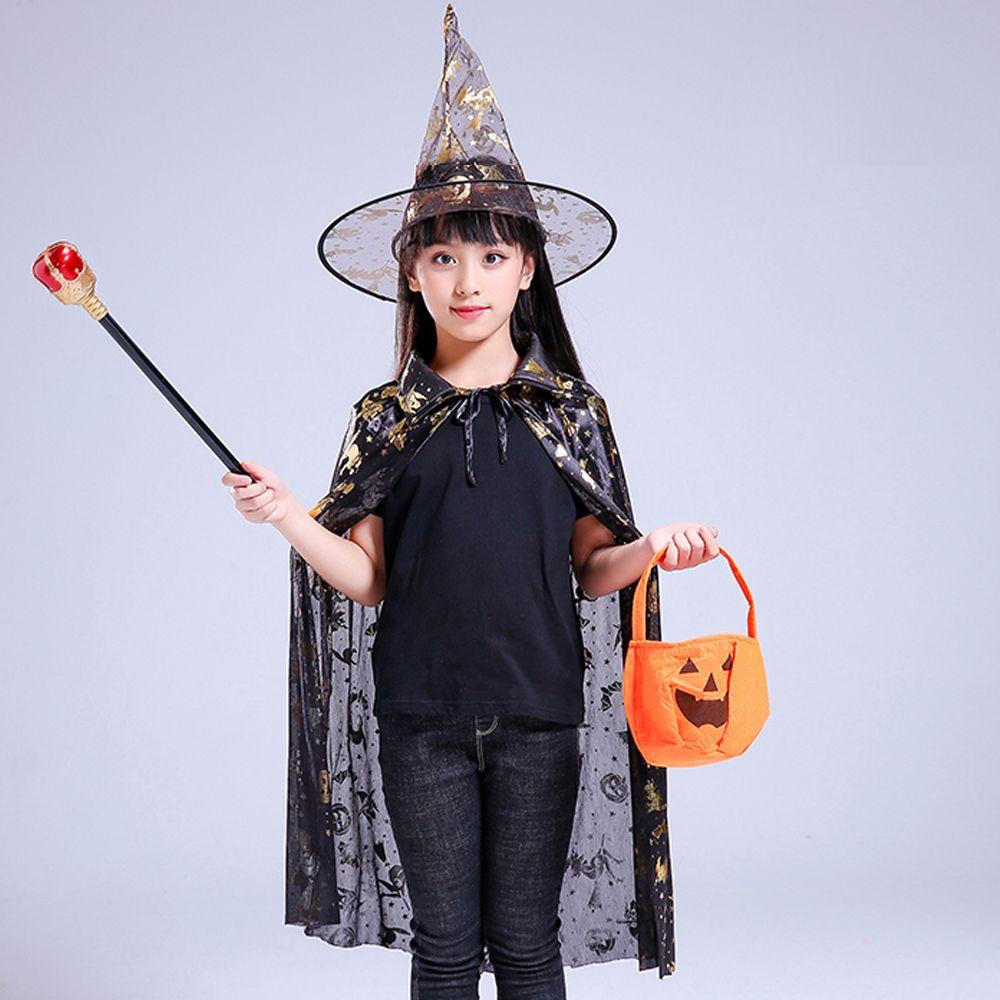 Für Jungen Mädchen Gruselige Kostüme Halloween Umhang Sets Bühnenkleidung Kinder Cosplay Kostüme schwarz