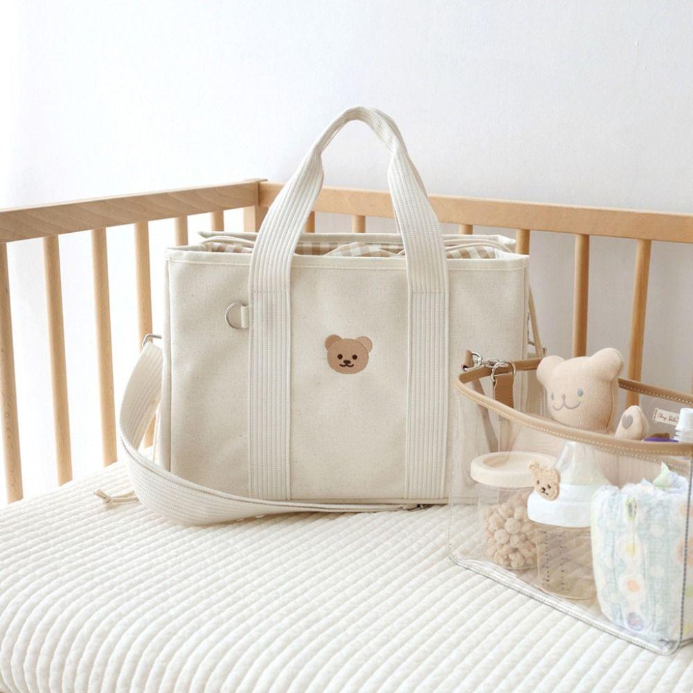 Multifunktionale Kordelzug Baby Windel Tasche Lagerung Baby Sachen Windel Taschen Frauen weiß