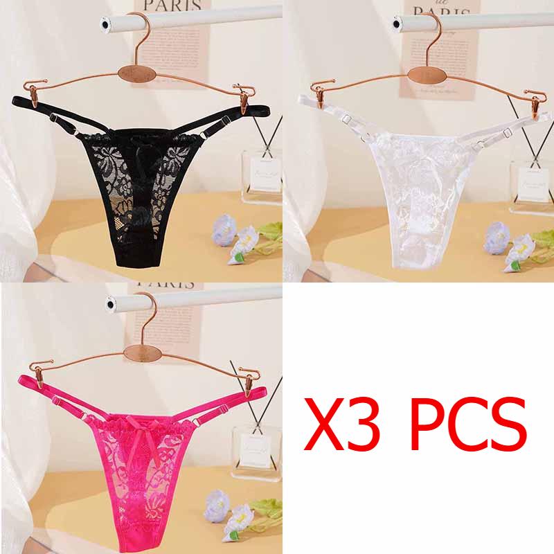 Einstellbare Spitze Thongs Höschen Frauen Unterwäsche Sexy Thongs Frauen Niedrige Taille Feste Unterwäsche Nahtlose Weibliche Unterhose Dessous one size