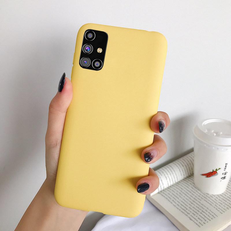 Weiche Candy Silikon TPU Hülle Samsung Galaxy M31 M31S M51 M11 M21 A01 A11 A21S A31 A41 A51 A71 S20 FE S10 Lite S10e S9 Note 10 20 Ultra Samsung A71 (A715 4G) gelb