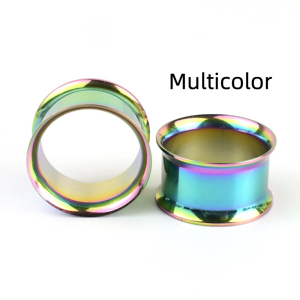 3–50 mm, 2 Stück, Ohrstöpsel, Tunnel, Messgeräte, Edelstahl, Ohrdehner, Körperpiercing-Schmuck für Damen und Herren 40mm bunt