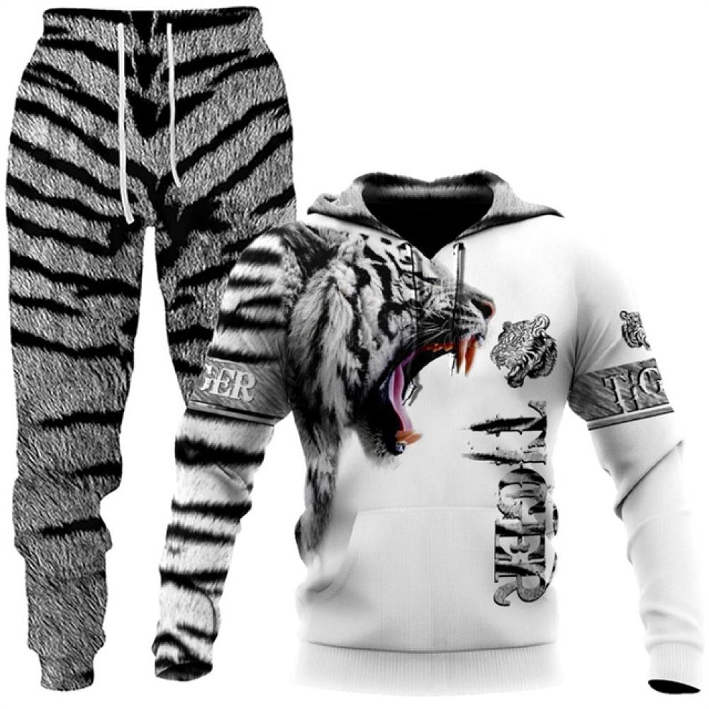 Wolf 3d Gedruckt Hoodie Kleidung Anzug Hosen Anzug Männlich Frühjahr Und Herbst Casual Sweashirt Pullover Männer Trainingsanzug Set Mode männer XXXL