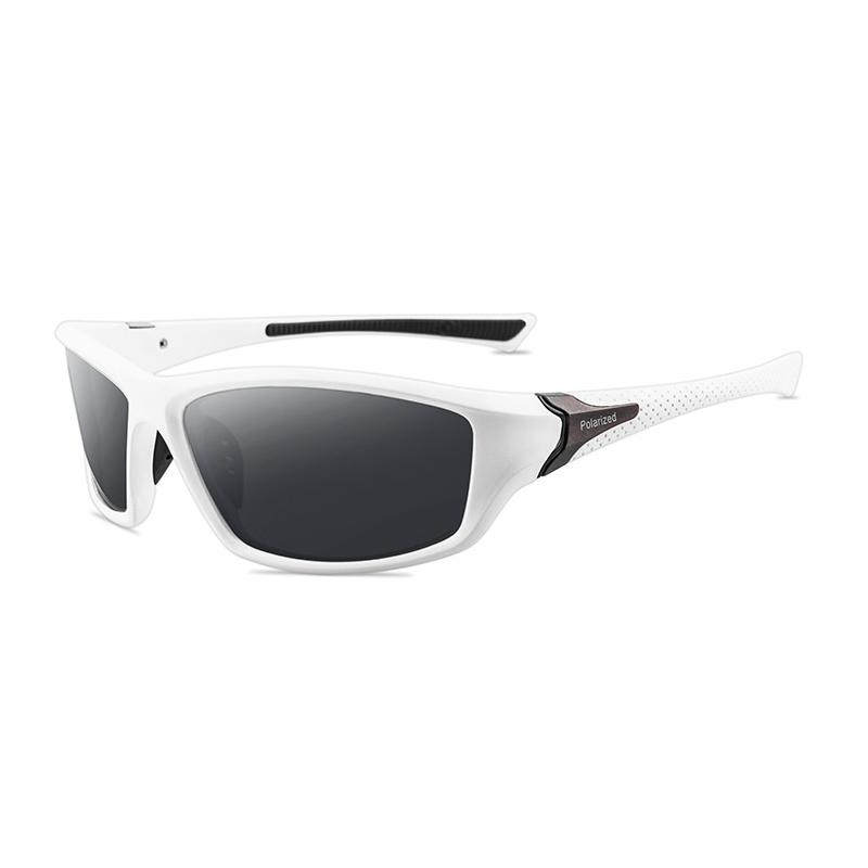 Vintage Herren Polarisierte Sonnenbrille Blendfreie Nachtsicht Autofahrerbrille Herren Sonnenbrille Klassische Outdoor-Sportbrille weiß/grau